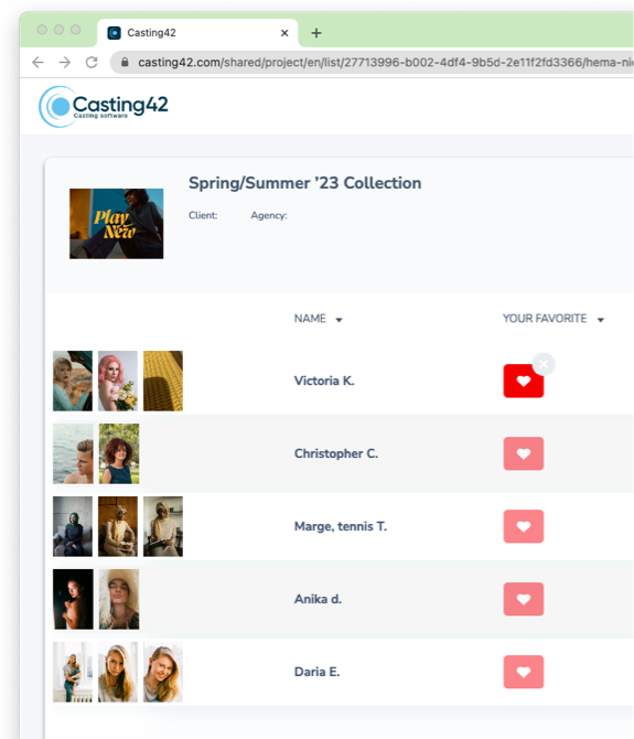 Casting-databas exempel