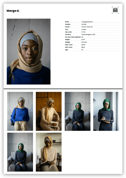 Esempio di database di casting