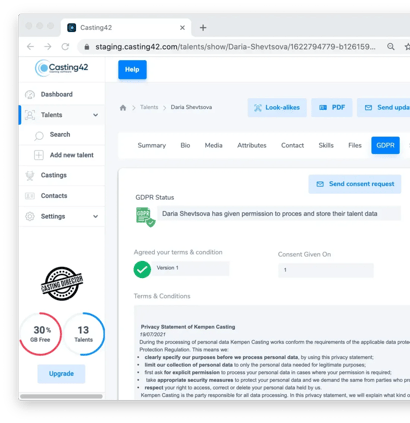 Casting database software
