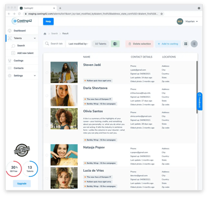 Casting director-værktøjer